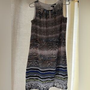 Dana Buchman Snake Print Mini Dress - Black, Gray, Blue